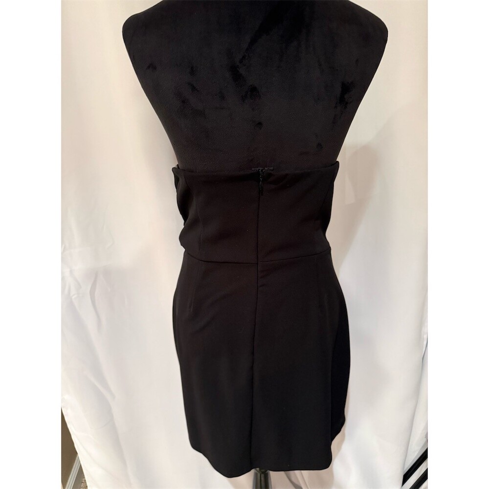AQUA Dress Womens XL Black Strapless Bow Detail Sheath Cocktail Short - Picture 4 of 6